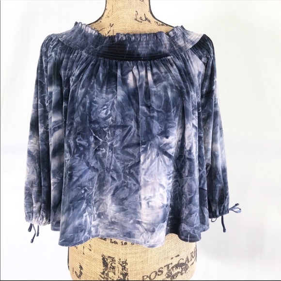AEO Velvet Off The Shoulder Tie Dye Top - Picture 3 of 8